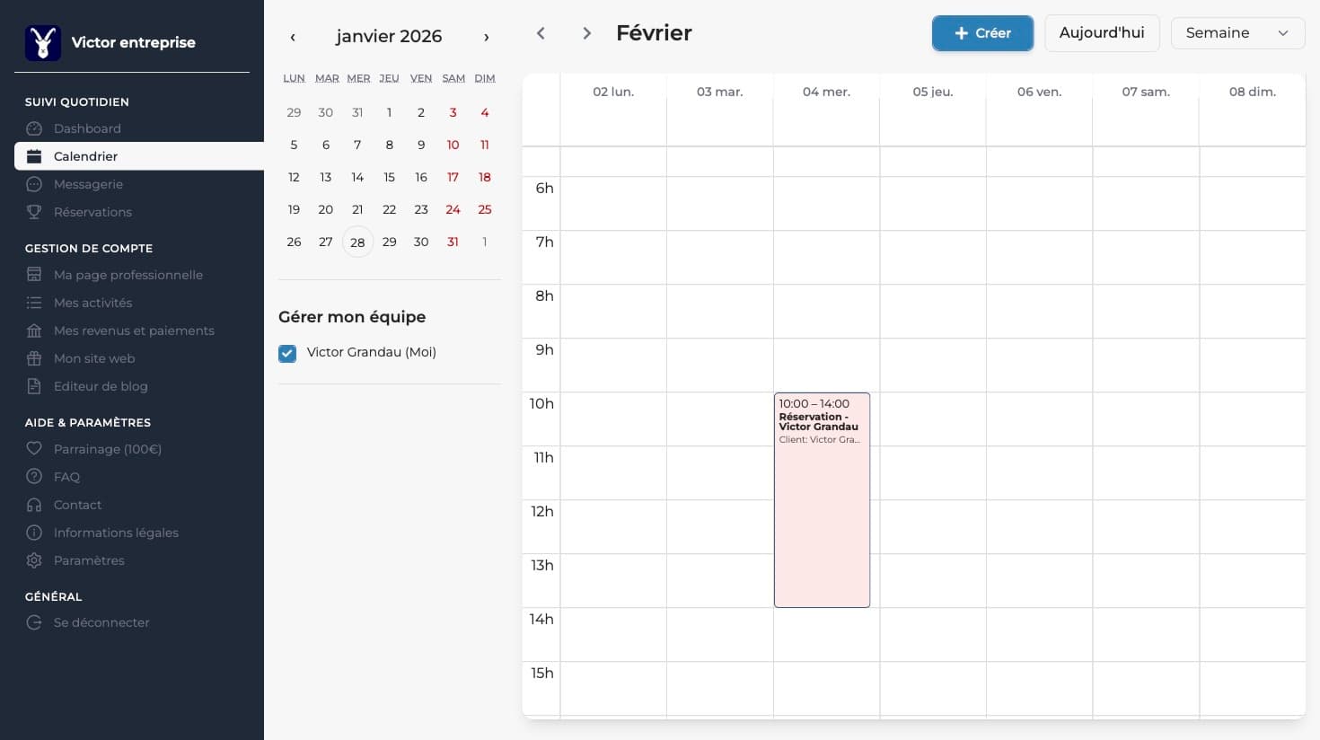 Interface de gestion